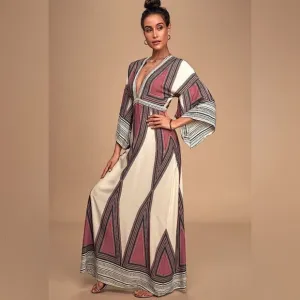 Lulus Montecito Cream Print Maxi Dress