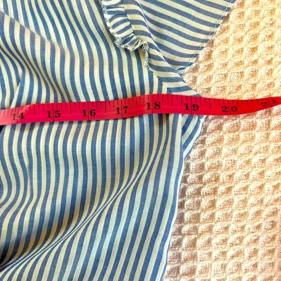 Lulus Seaport Navy Blue and White Striped Tie-Front mini dress cutout back LG