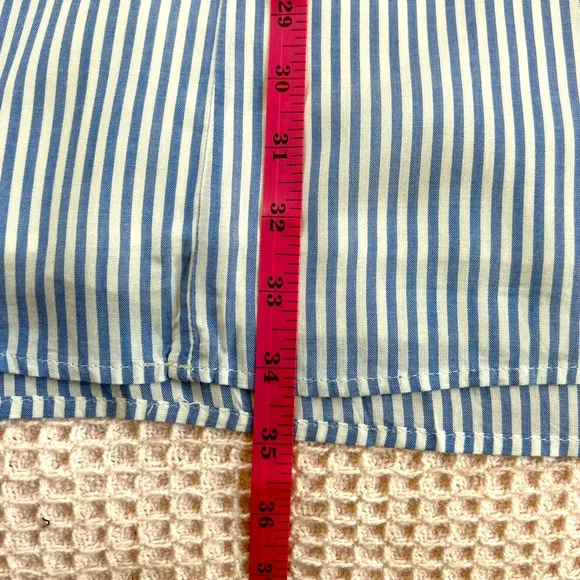 Lulus Seaport Navy Blue and White Striped Tie-Front mini dress cutout back LG
