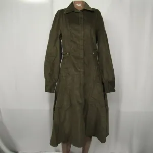 Luum Womens Midi Dress Olive Green Size L Luna Button Down Long Sleeve