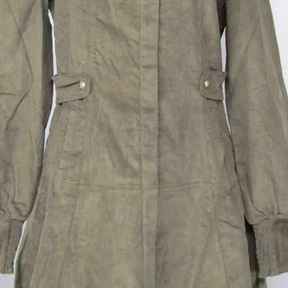 Luum Womens Midi Dress Olive Green Size L Luna Button Down Long Sleeve