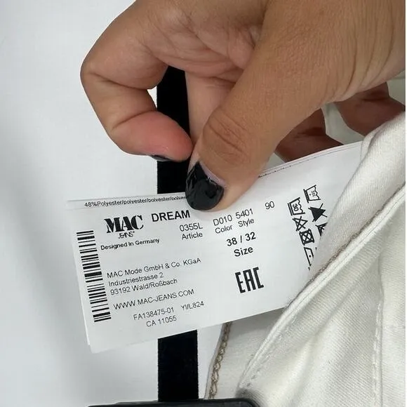 MAC Jeans Dream Jeans Straight Leg White Denim