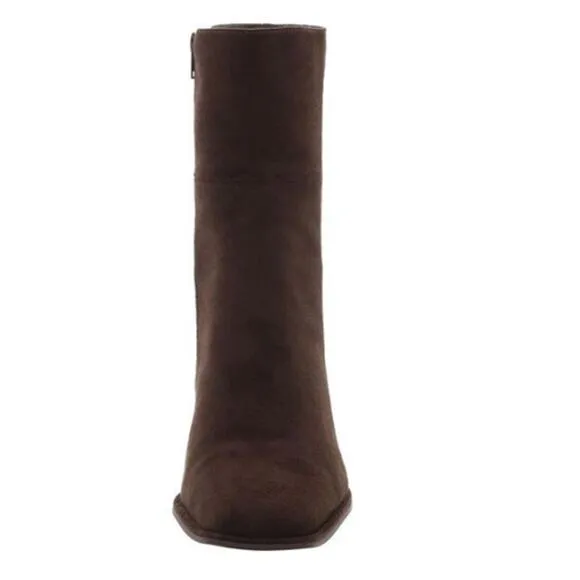 Madden Girl Monicaa Snip-Toe Block-Heel Booties Dark Brown Size 8
