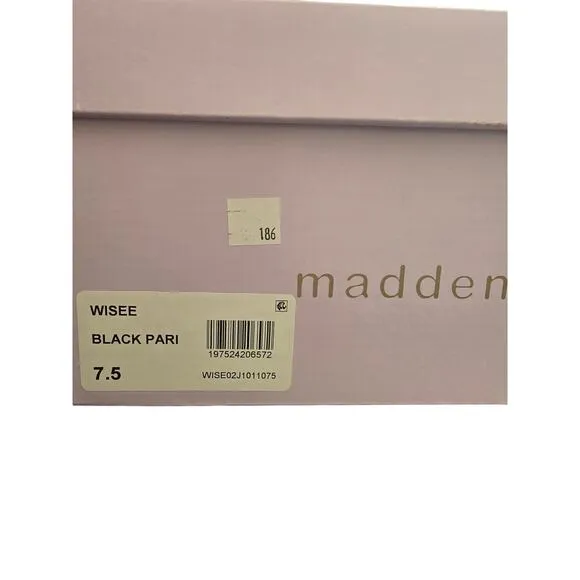 Madden Girl Wisee Black Vegan Leather Boots New in Box Size 7.5