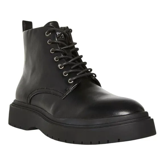 Madden Men's Auustn Faux Leather Combat Style Boots Black Size 9