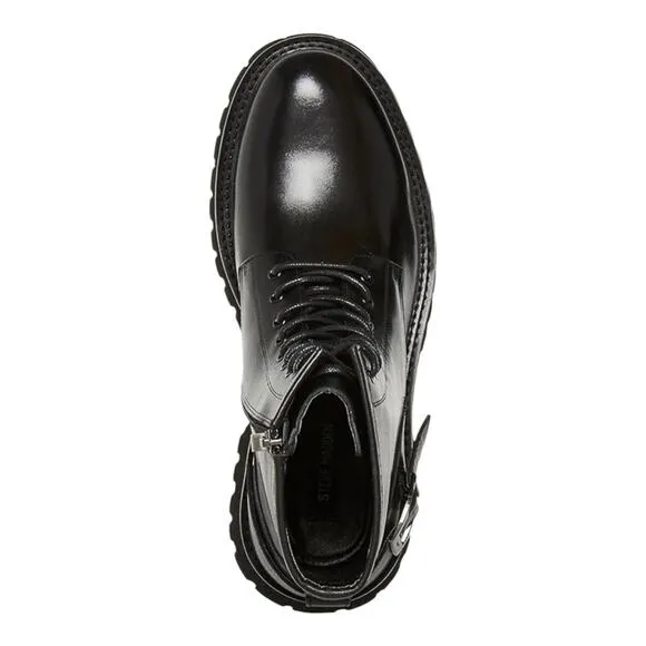 Madden Men's Auustn Faux Leather Combat Style Boots Black Size 9