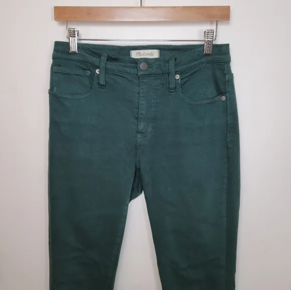 Madewell 9&quot; Mid-Rise Skinny Jeans Green Size 26