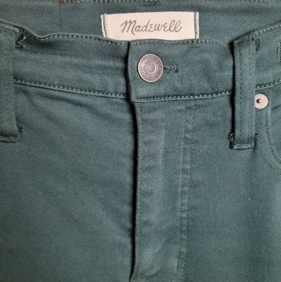 Madewell 9&quot; Mid-Rise Skinny Jeans Green Size 26