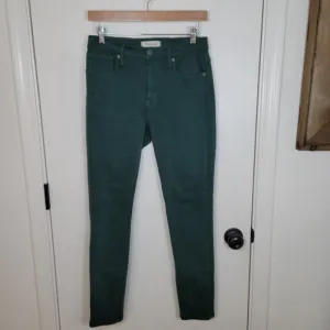 Madewell 9&quot; Mid-Rise Skinny Jeans Green Size 26