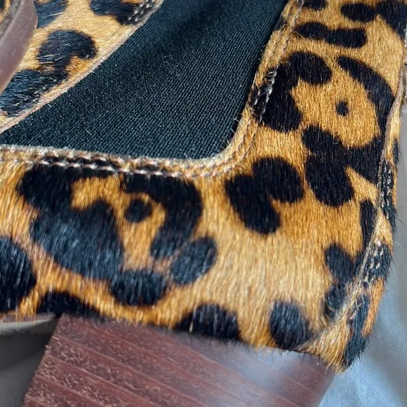 MADEWELL Ankle Booties Boots Leopard Animal Sz 8 Calf Hair SO CUTE CHIC
