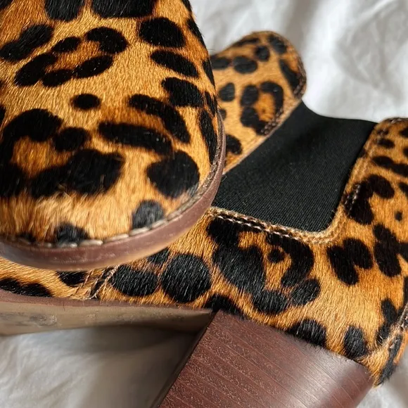 MADEWELL Ankle Booties Boots Leopard Animal Sz 8 Calf Hair SO CUTE CHIC