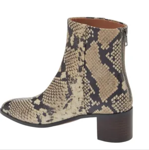Madewell Essex Snakeskin Ankle Boots - Black and Tan.. Size 8