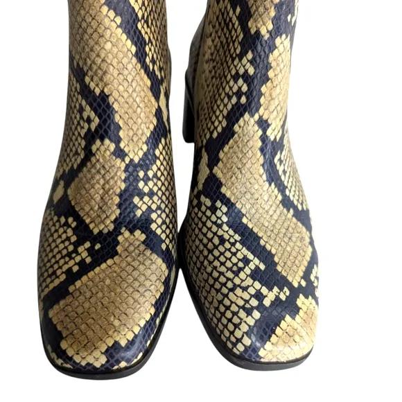 Madewell Essex Snakeskin Ankle Boots - Black and Tan.. Size 8