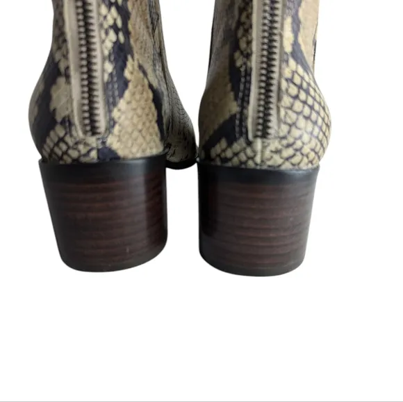 Madewell Essex Snakeskin Ankle Boots - Black and Tan.. Size 8
