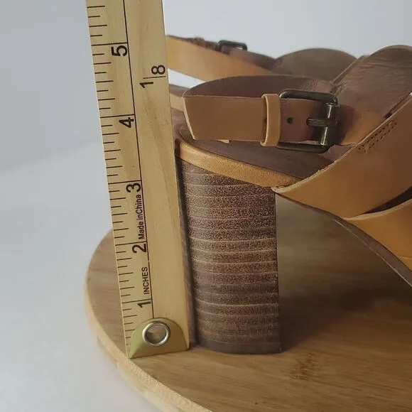 Madewell The Cindy Sandal Woven Leather Slingback Block Heel Sandals Size 7