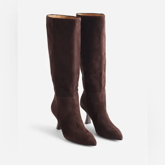 MADEWELL- The Justine Knee Boot with Extended Calf Dark Carob Date Night Out