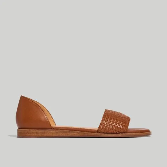 Madewell The Nelda d'Orsay Brown Woven Leather Sandals Women's Size 8.5