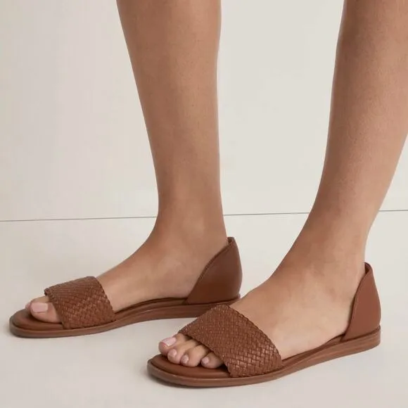 Madewell The Nelda d'Orsay Brown Woven Leather Sandals Women's Size 8.5
