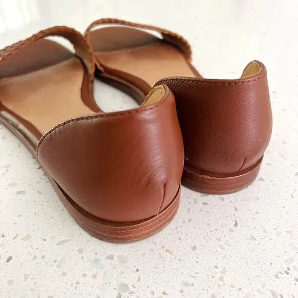 Madewell The Nelda d'Orsay Brown Woven Leather Sandals Women's Size 8.5