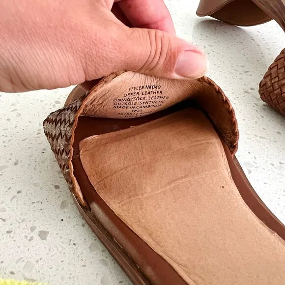 Madewell The Nelda d'Orsay Brown Woven Leather Sandals Women's Size 8.5