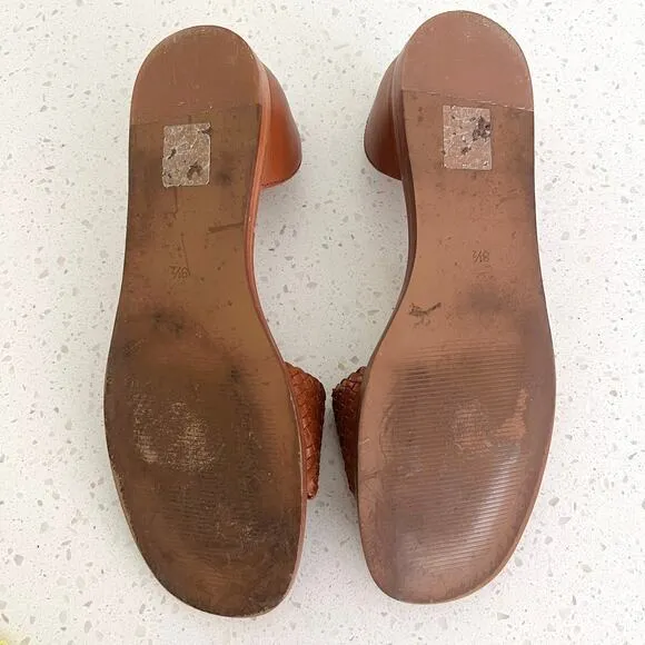 Madewell The Nelda d'Orsay Brown Woven Leather Sandals Women's Size 8.5