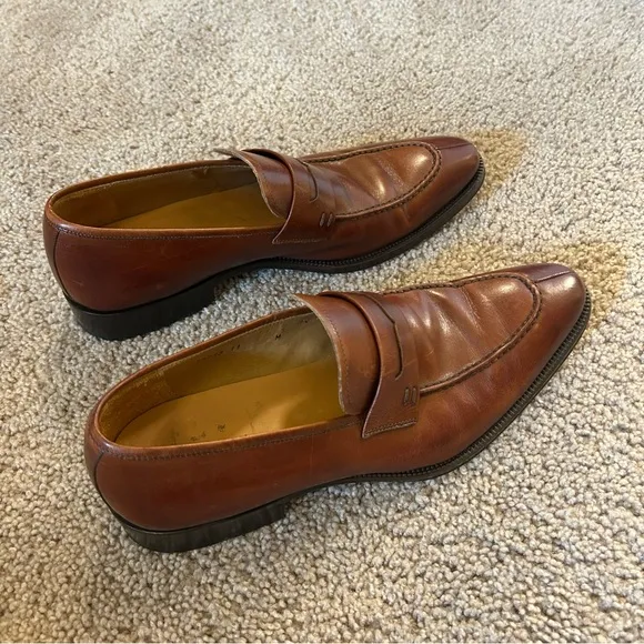 Magnanni Brown Leather Dress Shoes Slip On Size 11 Made In Spain