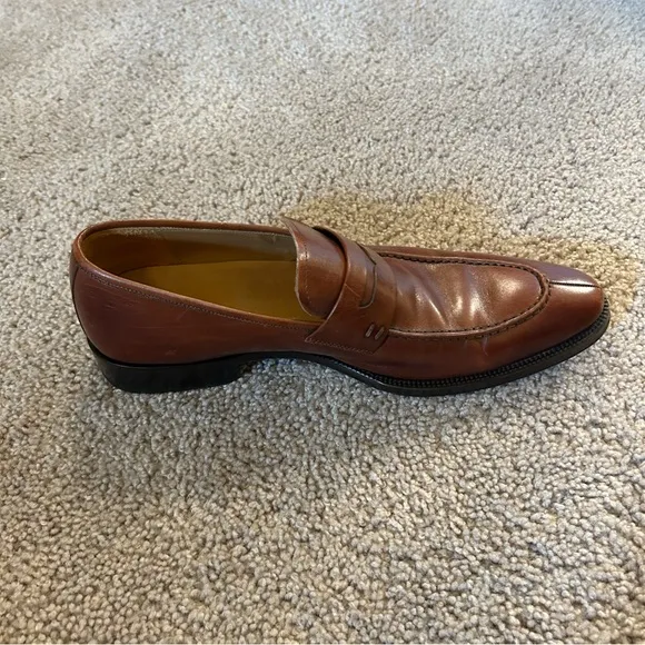 Magnanni Brown Leather Dress Shoes Slip On Size 11 Made In Spain