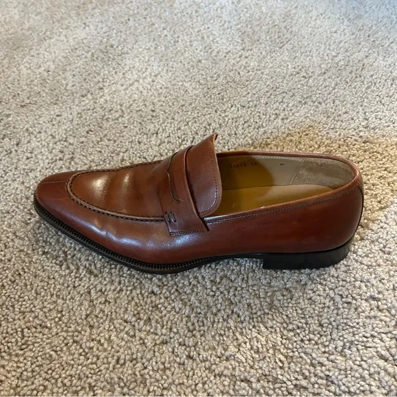 Magnanni Brown Leather Dress Shoes Slip On Size 11 Made In Spain