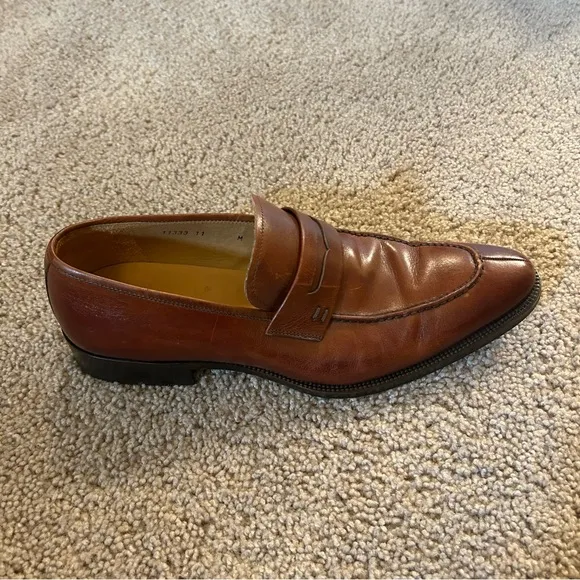 Magnanni Brown Leather Dress Shoes Slip On Size 11 Made In Spain