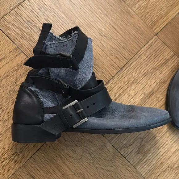 MAJE Blue Combat Boots Booties Size 39