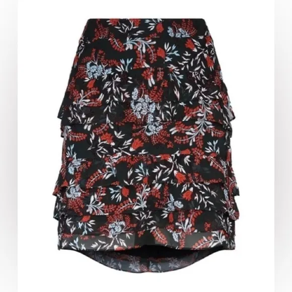 Maje Jerkita Floral-Print Crepe Mini Skirt in Imprime