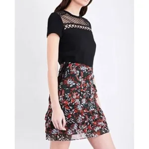 Maje Jerkita Floral-Print Crepe Mini Skirt in Imprime