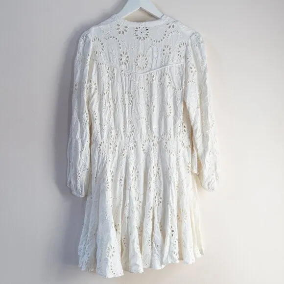 Maje Rapala Eyelet Mini Dress