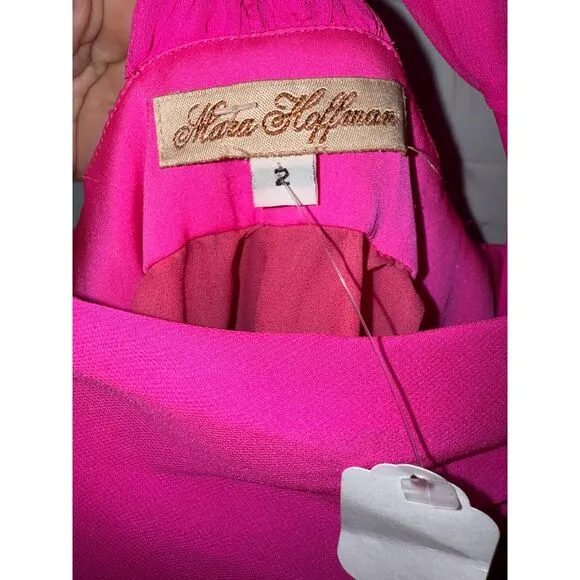 Mara Hoffman Woven Silk Twist Halter Mini Dress In Hot Pink 2