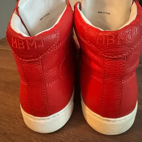 Marc by Marc Jacobs Red High-Top Sneakers Men’s Size 9 Shoes Leather Retro