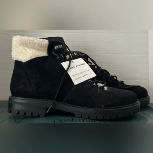 Marc Fisher Black Suede Boots with Shearling Women’s NWT