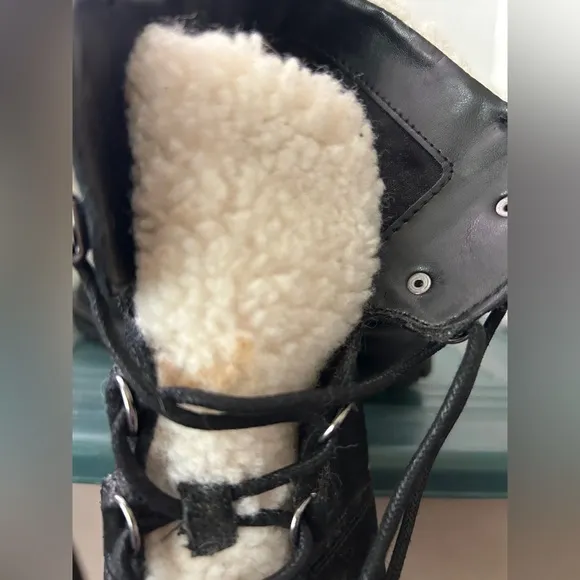 Marc Fisher Black Suede Boots with Shearling Women’s NWT