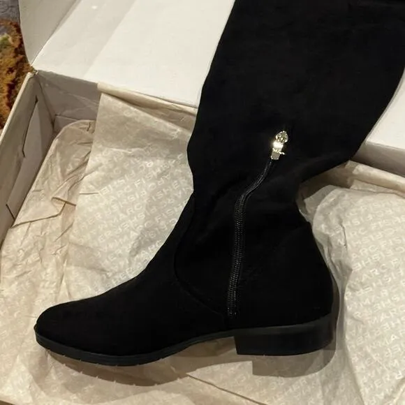 Marc Fisher Faux Suede Jet 2 OTK Over the Knee Boots Black Size 8.5 W NWB