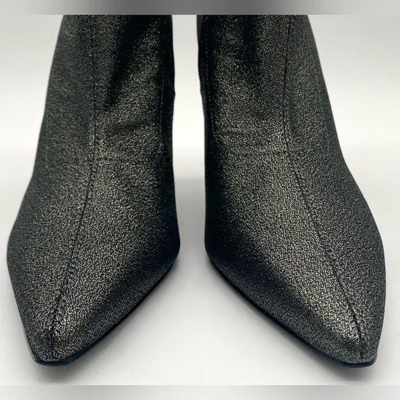 MARC FISHER Pewter Black Shimmer Glitter Kellen Heeled Bootie Size 10M NWOT