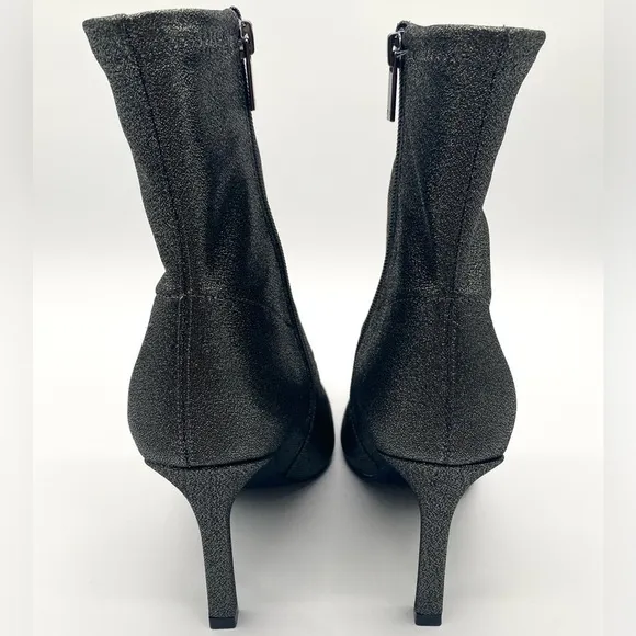 MARC FISHER Pewter Black Shimmer Glitter Kellen Heeled Bootie Size 10M NWOT