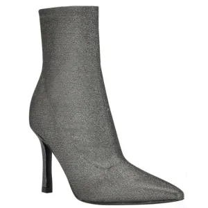 MARC FISHER Pewter Black Shimmer Glitter Kellen Heeled Bootie Size 10M NWOT