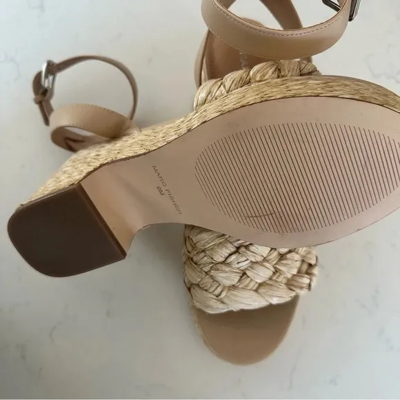Marc Fisher Steel boho Raffia Sandal platform Size: 9