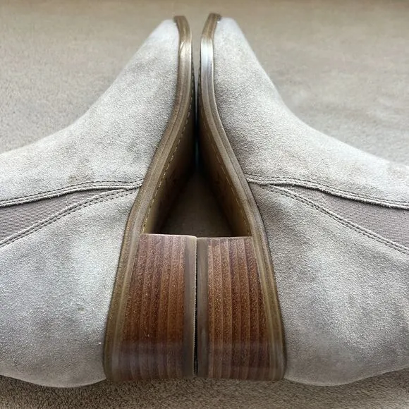 Marc Fisher Yale Taupe Suede Leather Pointed Toe Chelsea Ankle Boots Women’s 6 M