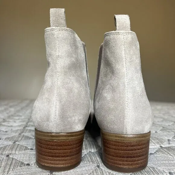 Marc Fisher Yale Taupe Suede Leather Pointed Toe Chelsea Ankle Boots Women’s 6 M
