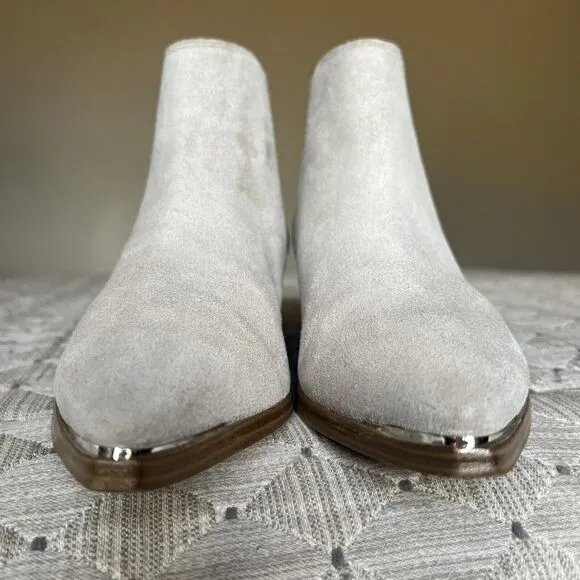 Marc Fisher Yale Taupe Suede Leather Pointed Toe Chelsea Ankle Boots Women’s 6 M