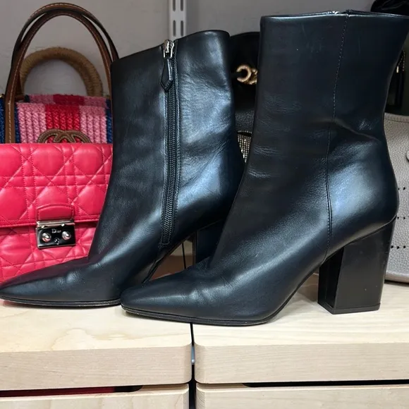 Marion Parke Black Leather Ankle Boots