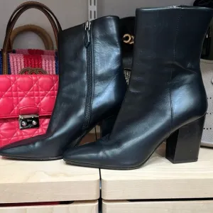 Marion Parke Black Leather Ankle Boots