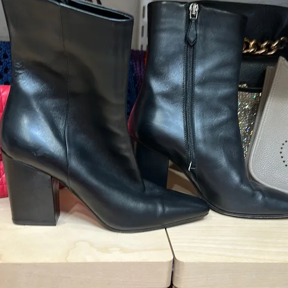 Marion Parke Black Leather Ankle Boots