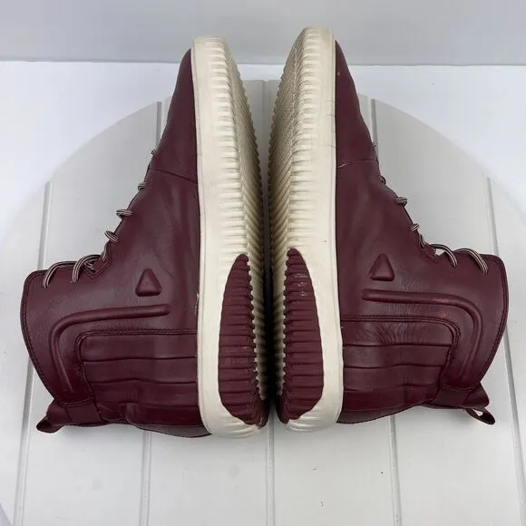 Mark Nason 68619 Los Angeles Sz 12 Burgundy High Top Sneakers Mens Shoes Leather