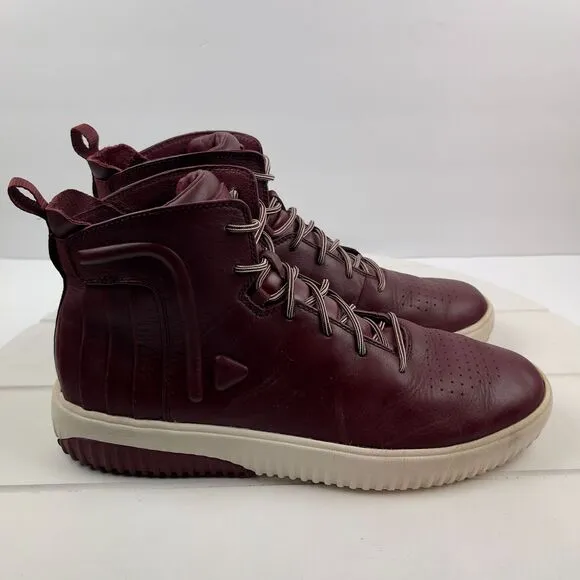 Mark Nason 68619 Los Angeles Sz 12 Burgundy High Top Sneakers Mens Shoes Leather